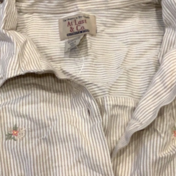 At Last & Co. Striped Button Shirt a size 22/24 New Without Tags - Picture 6 of 7